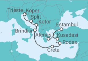 Itinerario del Crucero Mareas venecianas - Oceania Cruises