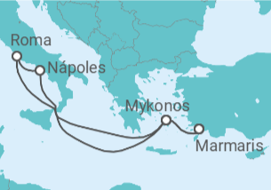 Itinerario del Crucero Grecia, Italia - MSC Cruceros