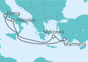 Itinerario del Crucero Italia, Grecia - MSC Cruceros