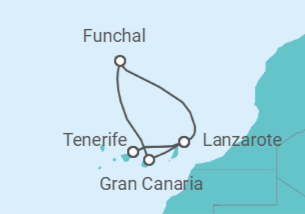 Itinerario del Crucero Oasis del Atlántico - Costa Cruceros