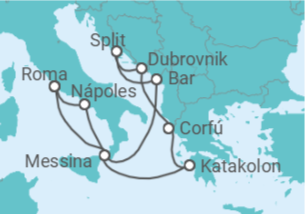 Itinerario del Crucero Italia, Francia TI - Costa Cruceros