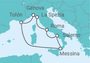 Itinerario del Crucero Italia, Francia TI - Costa Cruceros