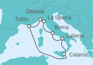 Itinerario del Crucero Italia, Francia TI - Costa Cruceros