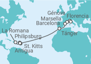 Itinerario del Crucero Desde Génova a La Romana - MSC Cruceros
