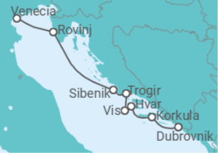 Itinerario del Crucero Croacia - Emerald Cruises
