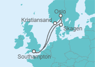 Itinerario del Crucero Noruega - Cunard