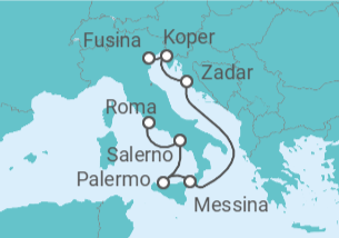 Itinerario del Crucero Rhapsodia Sicilia - Regent Seven Seas
