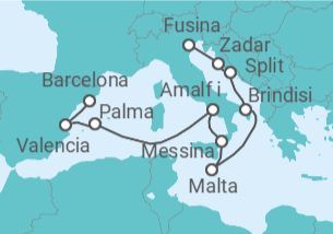 Itinerario del Crucero Melodía de Mesina - Regent Seven Seas