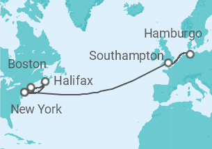 Itinerario del Crucero Reino Unido, Estados Unidos (EE.UU.), Canadá - Cunard