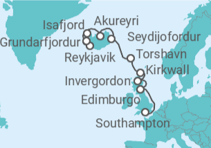 Itinerario del Crucero Islandia, Reino Unido - Regent Seven Seas