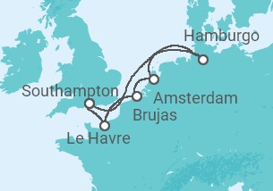 Itinerario del Crucero Holanda, Bélgica, Reino Unido - con vuelos - MSC Cruceros