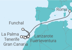 Itinerario del Crucero Islas Canarias - con vuelos - MSC Cruceros