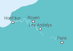 Itinerario del Crucero La Armada de Ruan y las paradas más bonitas del valle del Sena  - CroisiEurope