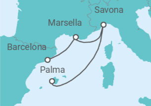 Itinerario del Crucero Francia, Italia TI - Costa Cruceros