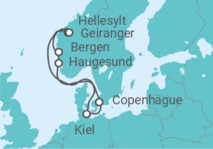 Itinerario del Crucero Valor vikingo - Costa Cruceros