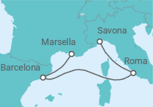 Itinerario del Crucero España, Italia - Costa Cruceros