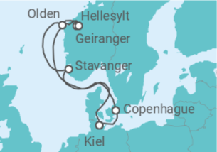 Itinerario del Crucero Valor vikingo TI - Costa Cruceros