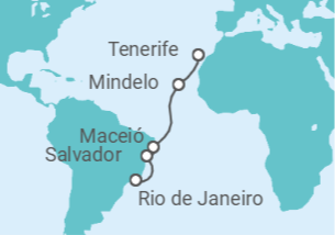 Itinerario del Crucero Cabo Verde, Brasil TI - Costa Cruceros