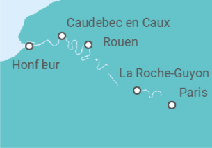 Itinerario del Crucero La Normandía Clásica y los meandros del Sena ¿ Pueblos con encanto, descubrimientos gastronómicos... - CroisiEurope