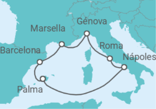 Itinerario del Crucero Italia, Francia, España - Costa Cruceros