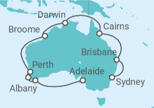 Itinerario del Crucero Vuelta a Australia - Princess Cruises