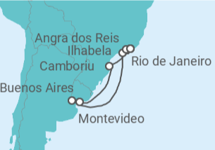 Itinerario del Crucero Brasil, Argentina, Uruguay TI - Costa Cruceros