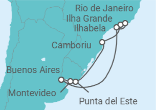Itinerario del Crucero Uruguay, Brasil TI - Costa Cruceros