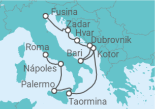 Itinerario del Crucero Sabores emblemáticos e historia eterna - Silversea