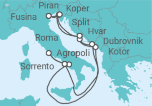 Itinerario del Crucero Una costa y múltiples imperios - Silversea