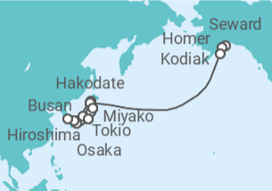 Itinerario del Crucero Desde Seward (Alaska) a Tokio (Japón) - Silversea