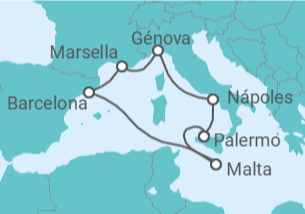 Itinerario del Crucero Italia, Malta, España - MSC Cruceros