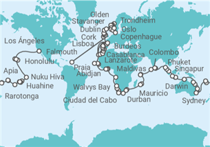 Itinerario del Crucero Vuelta al mundo 2027 - Silversea