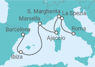 Itinerario del Crucero Mediterráneo Occidental con Italia - Princess Cruises