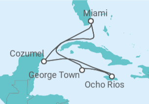 Itinerario del Crucero Arrecifes Mayas y Ritmos Reggae - Oceania Cruises