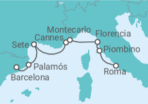 Itinerario del Crucero Costa Azul y mares de la Toscana - Oceania Cruises