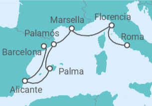 Itinerario del Crucero España, Provenza y Toscana - Oceania Cruises
