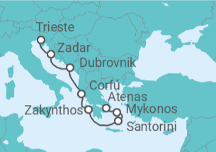 Itinerario del Crucero Islas griegas y Croacia - Oceania Cruises
