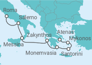 Itinerario del Crucero Islas Griegas e Italia - Oceania Cruises