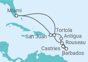 Itinerario del Crucero Picos tropicales y palmeras - Oceania Cruises