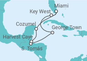 Itinerario del Crucero Maravillas del Caribe Occidental - Oceania Cruises