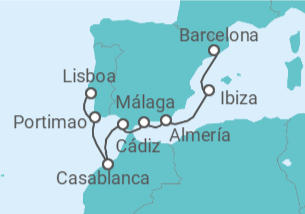 Itinerario del Crucero Iberia y el esplendor de Marruecos - Oceania Cruises