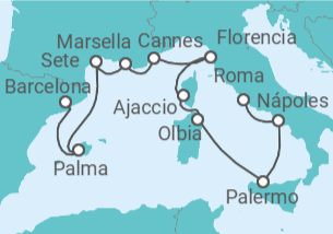 Itinerario del Crucero Puertos e islas de la Riviera - Oceania Cruises