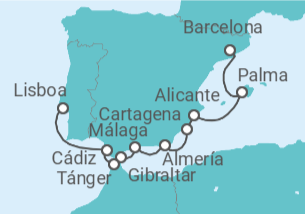 Itinerario del Crucero Montaje ibérico y morisco - Oceania Cruises