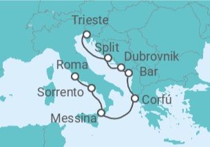 Itinerario del Crucero Del Adriático a las costas romanas - Oceania Cruises