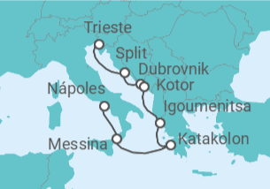 Itinerario del Crucero Puertos del Adriático y del Egeo - Oceania Cruises