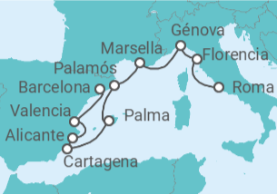 Itinerario del Crucero Escapada italiana e ibérica - Oceania Cruises