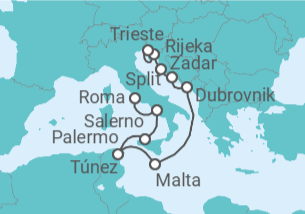 Itinerario del Crucero Islas Antiguas y Dalmacia - Oceania Cruises