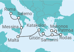 Itinerario del Crucero Maravillas del Jónico y del Egeo - Oceania Cruises