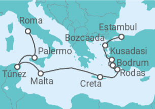 Itinerario del Crucero De Cartago a Constantinopla - Oceania Cruises