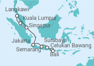 Itinerario del Crucero El legendario Triángulo de Coral - Oceania Cruises